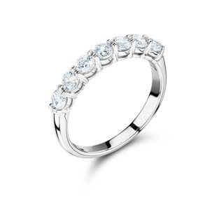 Half Eternity Seven Stone Moissanite Wedding Band D-VVS1